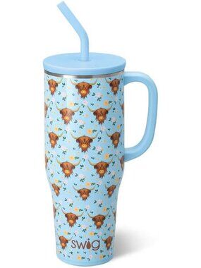 Extra Large 40oz Insulated Tumbler with Handle & Straw, Travel Mug, Cup Holder